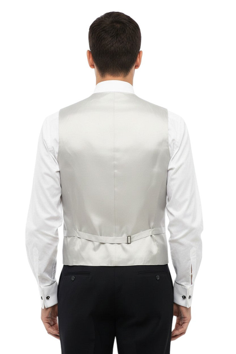Light Grey Textured Waistcoat 2