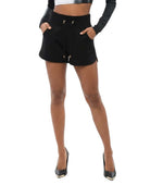 Black Logo Drawstring Shorts 1