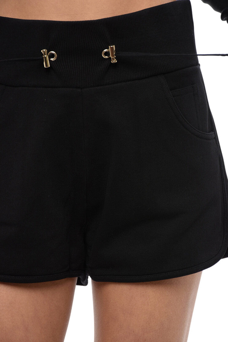 Black Logo Drawstring Shorts 3