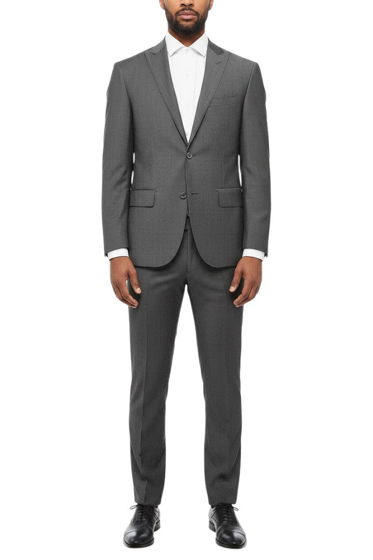 Grey Peaked Lapel Suit 1