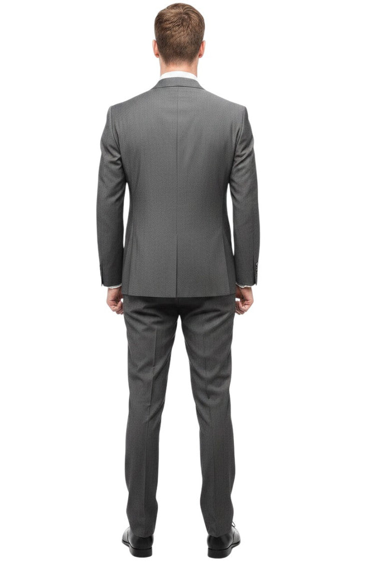 Grey Peaked Lapel Suit 2