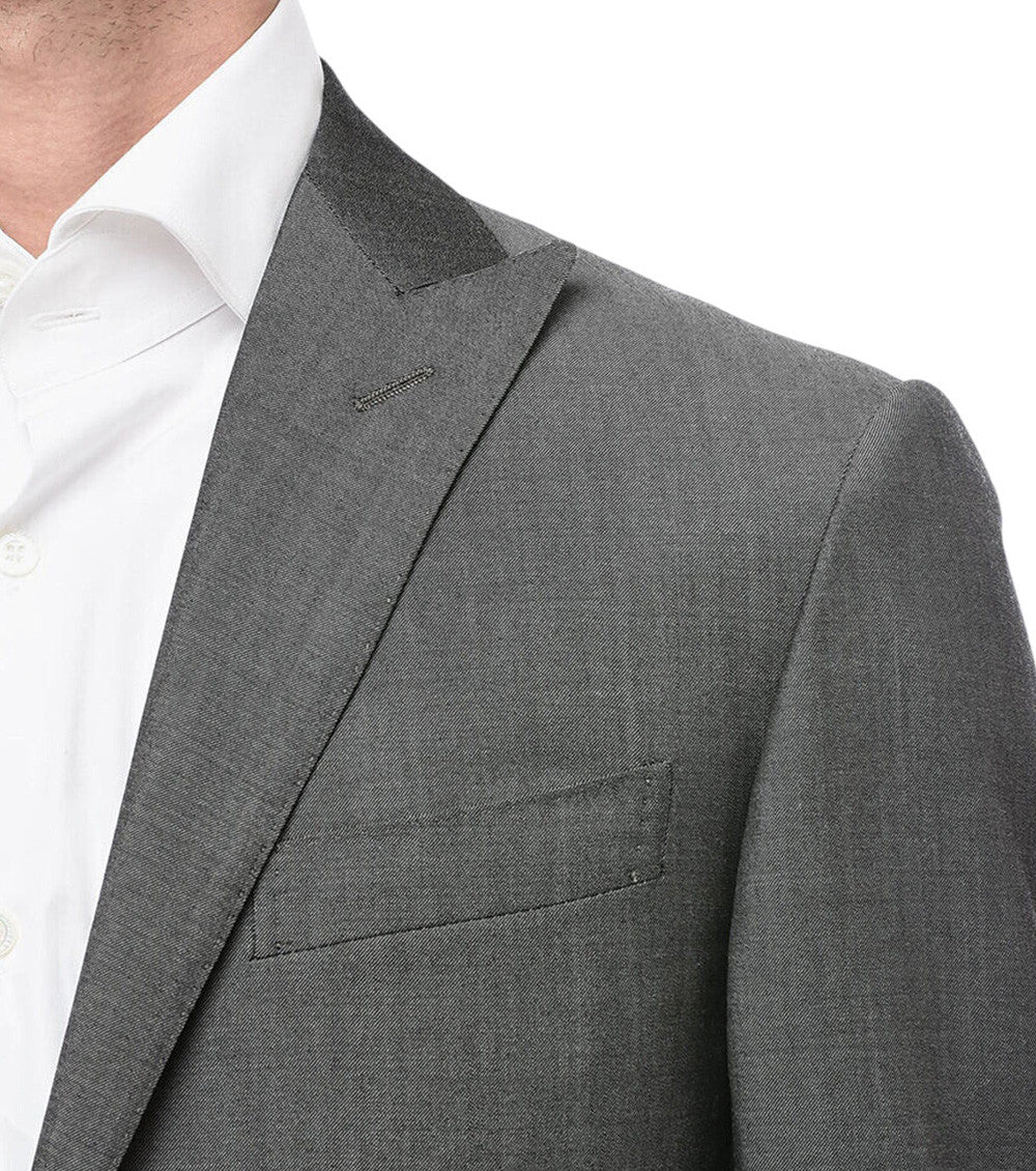 Grey Peaked Lapel Suit 3