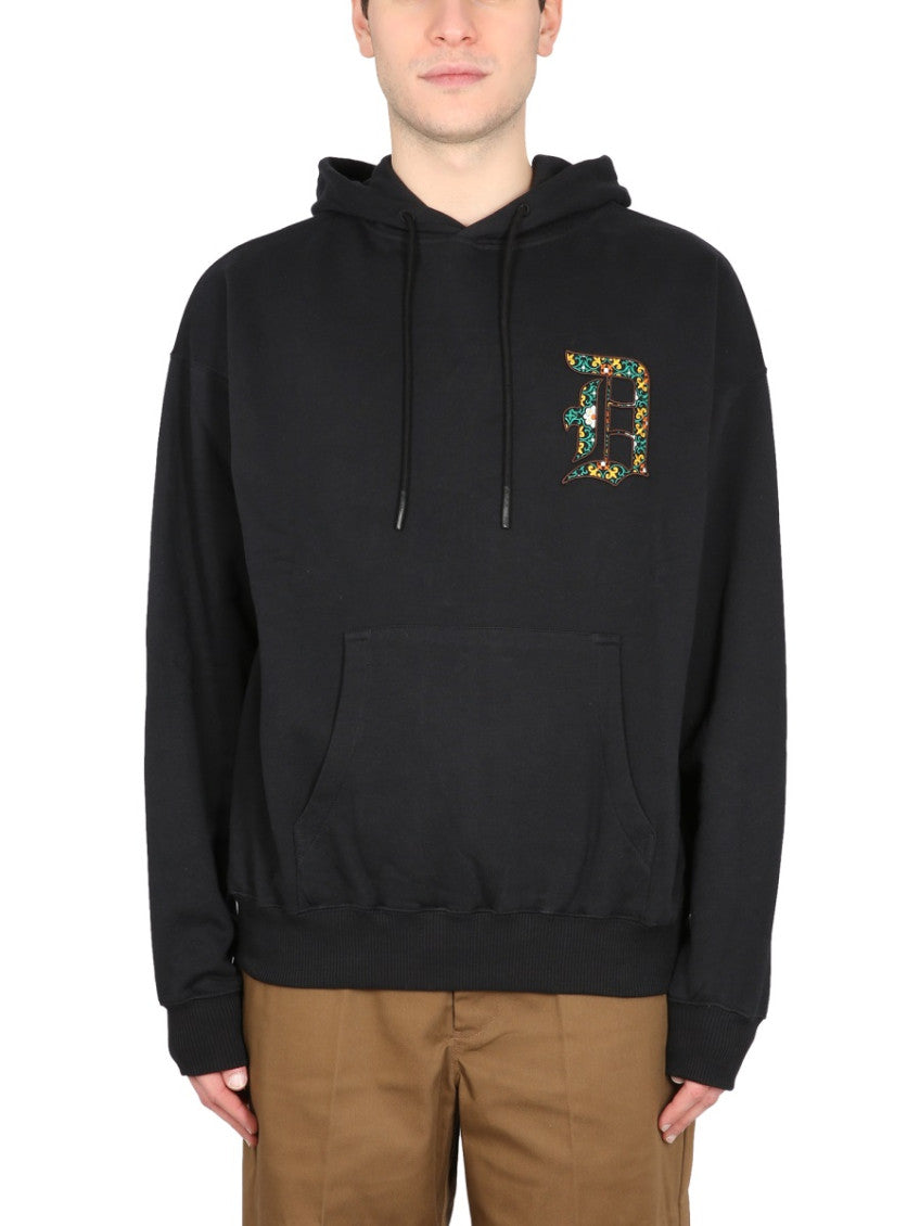 Black Relaxed Logo Hoodie 1