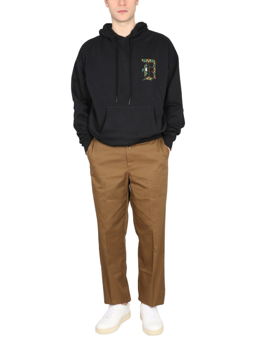Black Relaxed Logo Hoodie 3