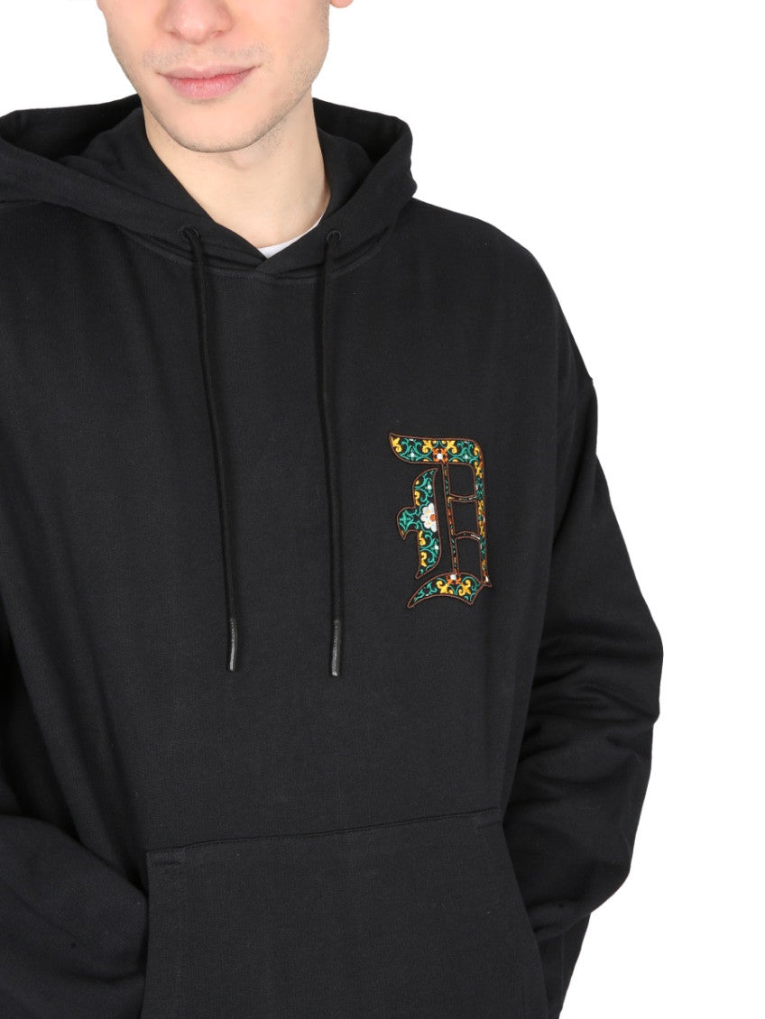 Black Relaxed Logo Hoodie 4