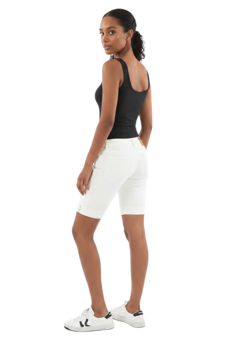 White Solid Shorts 2