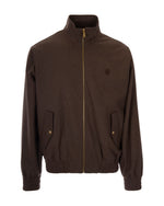 Brown Logo Mock Collar Jacket 1