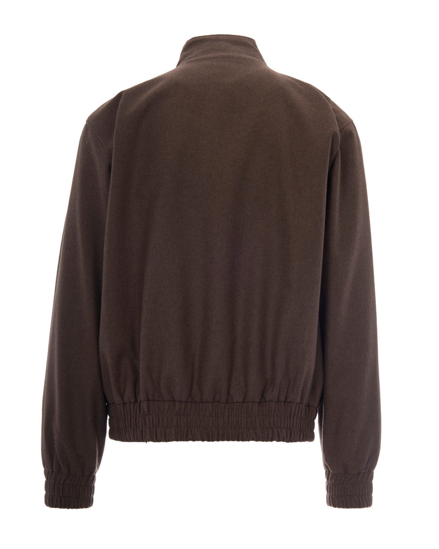 Brown Logo Mock Collar Jacket 2
