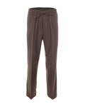 Brown Relaxed Drawstring Pants 1
