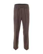 Brown Relaxed Drawstring Pants 1