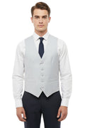 Light Grey Solid Waistcoat 1