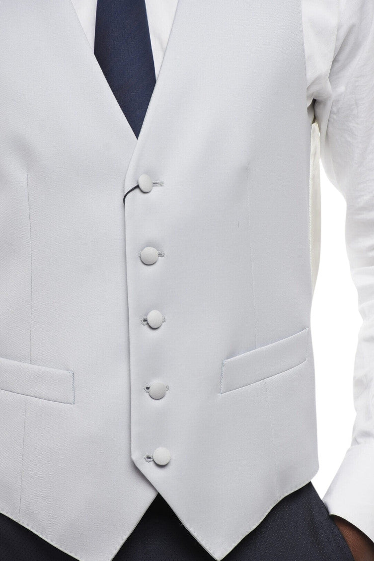 Light Grey Solid Waistcoat 3