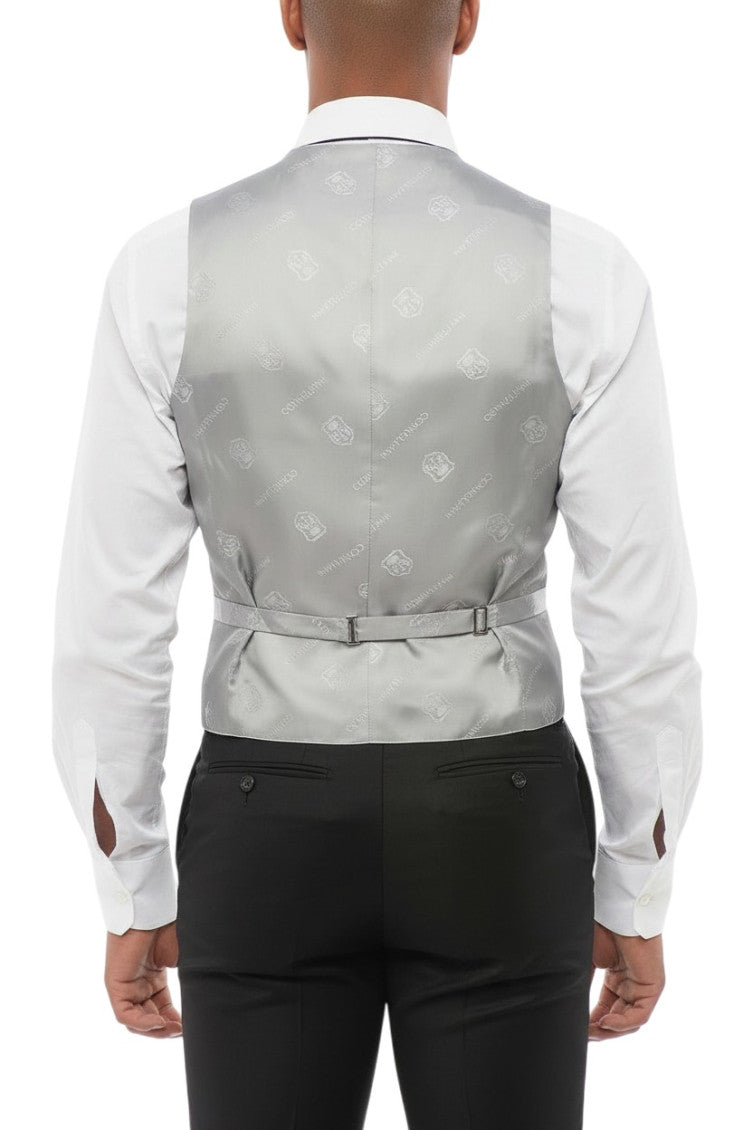 Light Grey Solid Waistcoat 2