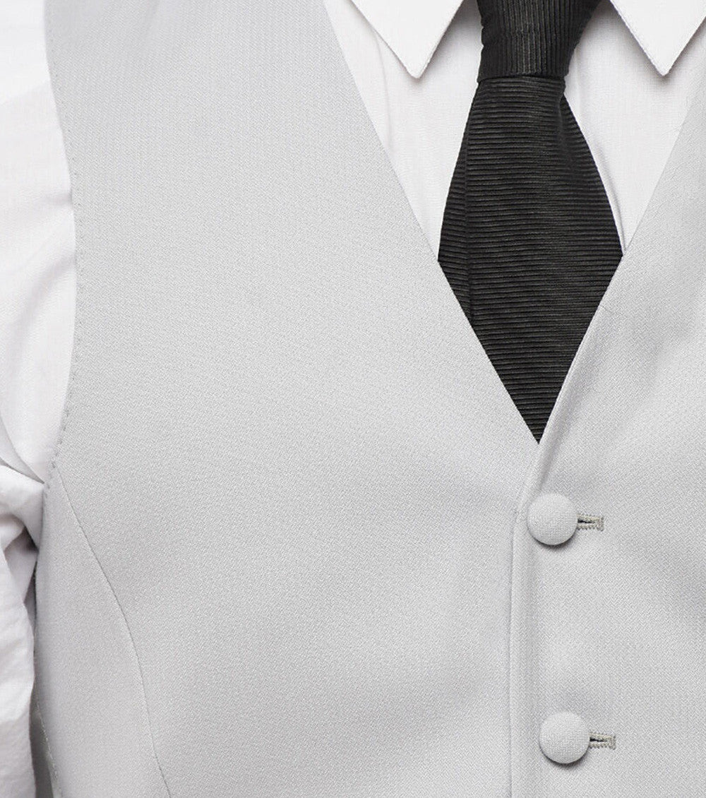 Light Grey Solid Waistcoat 3