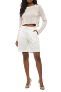White Solid Shorts 1