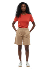 Beige Solid Shorts 1