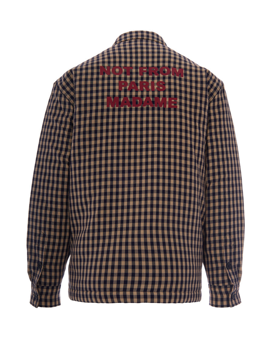 Beige Black Check Overshirt 2