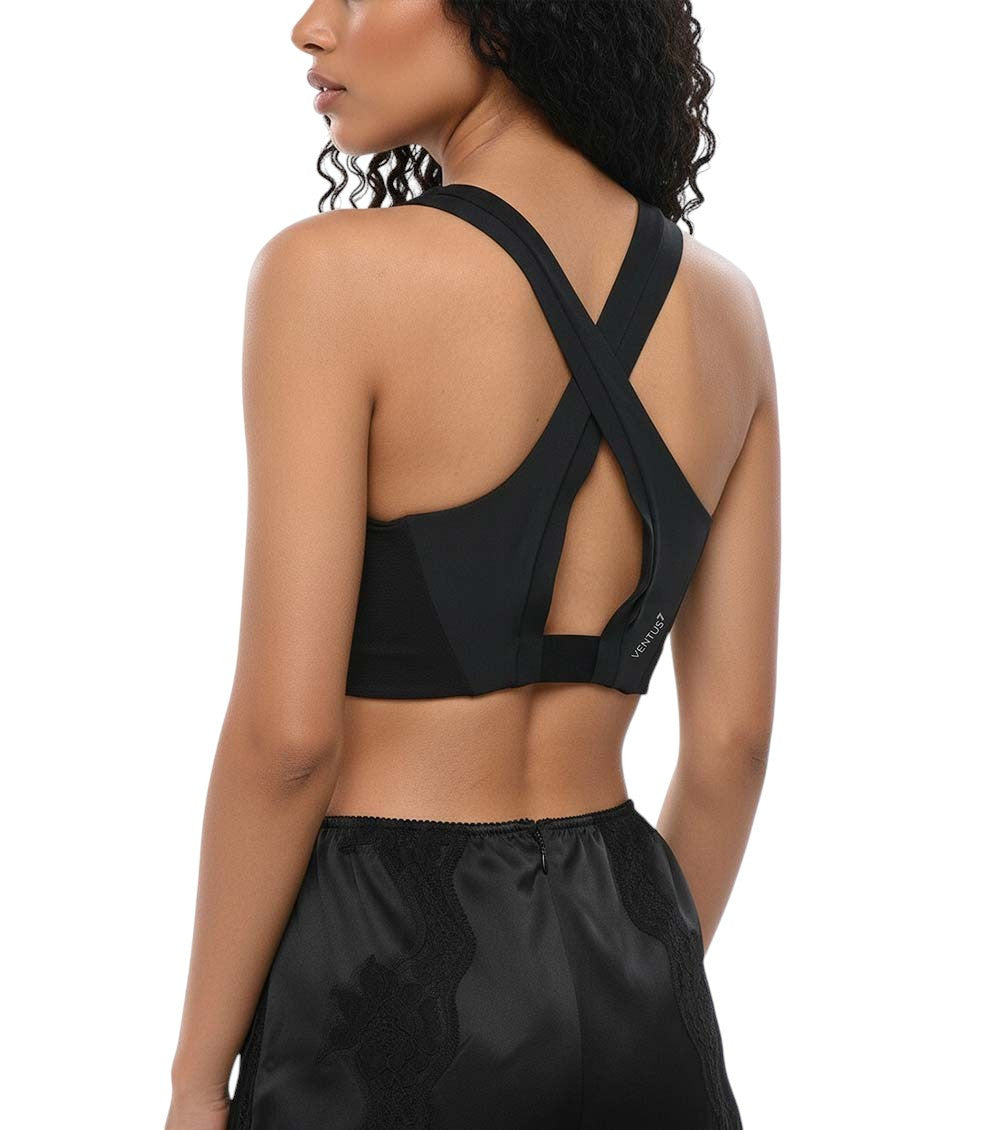 Black Logo Round Neck Top 2
