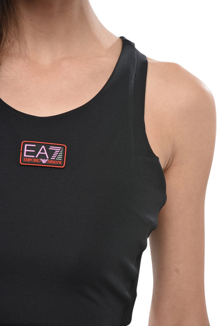 Black Logo Round Neck Top 3