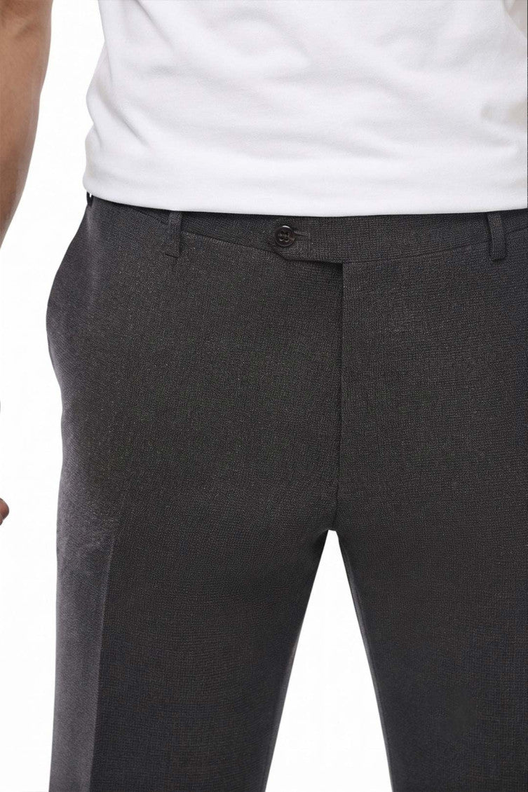 Grey Flat Front Trousers 3