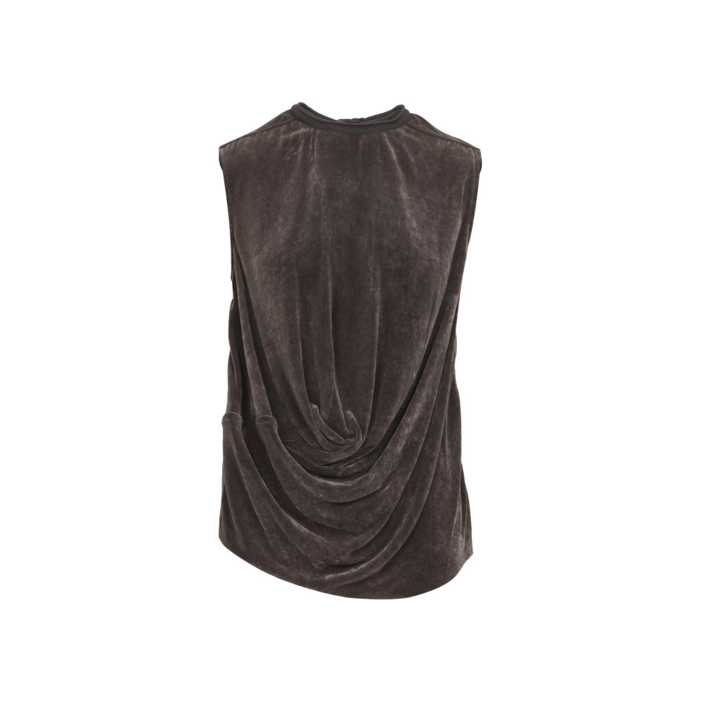 Brown Solid Crew Neck Top 1