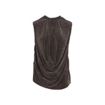 Brown Solid Crew Neck Top 1
