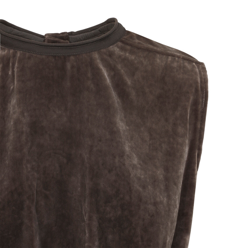 Brown Solid Crew Neck Top 3