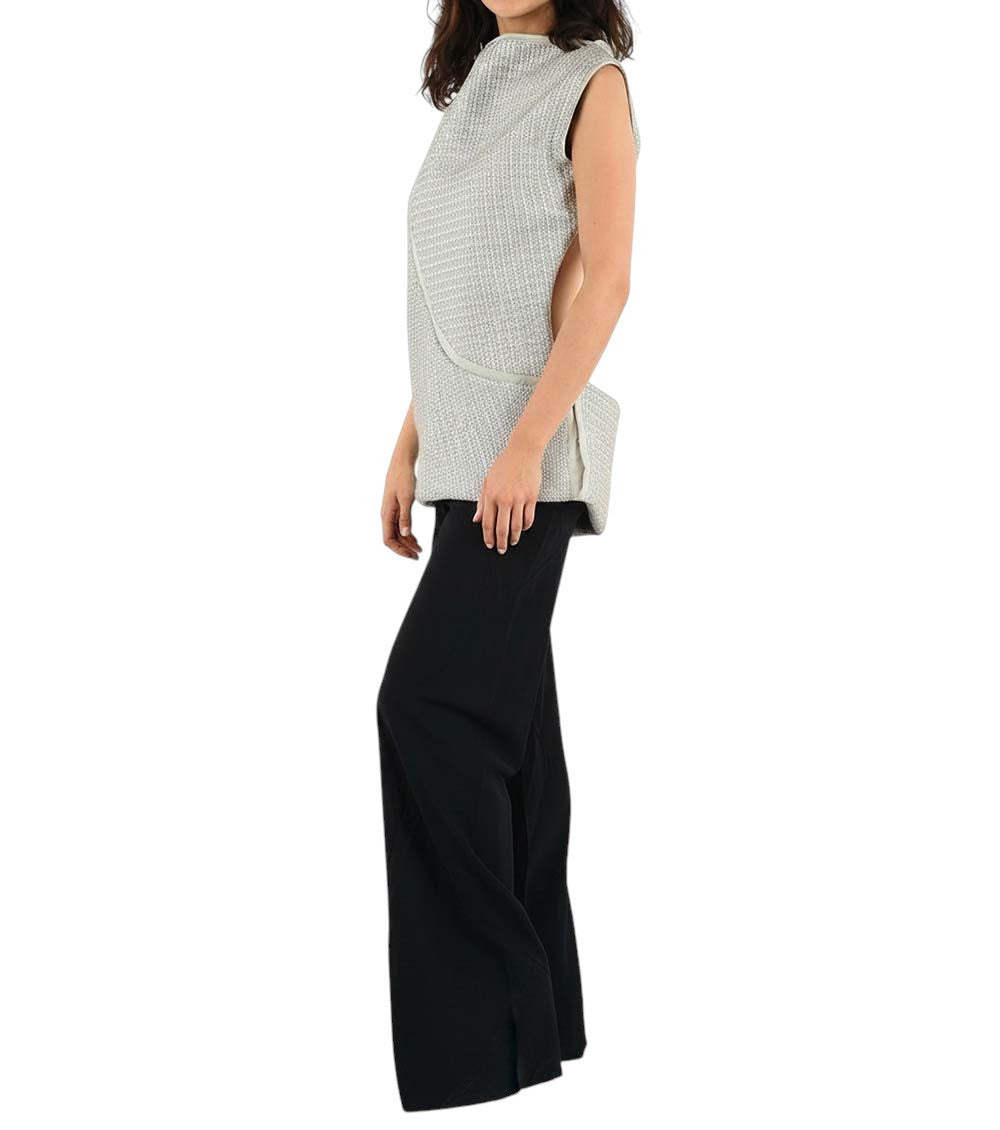 Grey Textured Crew Neck Top 3
