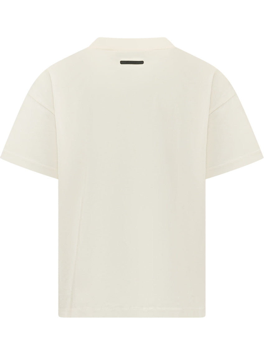 White Solid Crew Neck T-Shirt 2
