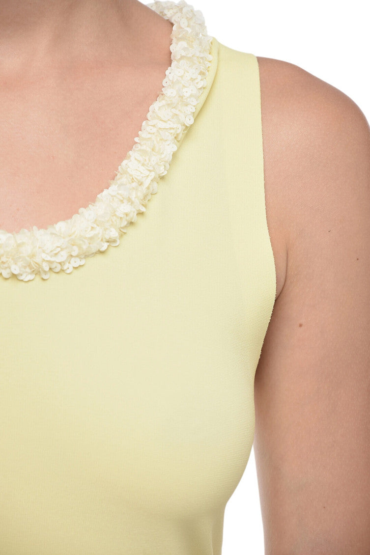 Yellow Embellished Round Neck Top 3