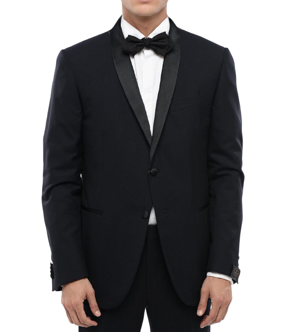 Blue Shawl Lapel Tuxedo Blazer 1
