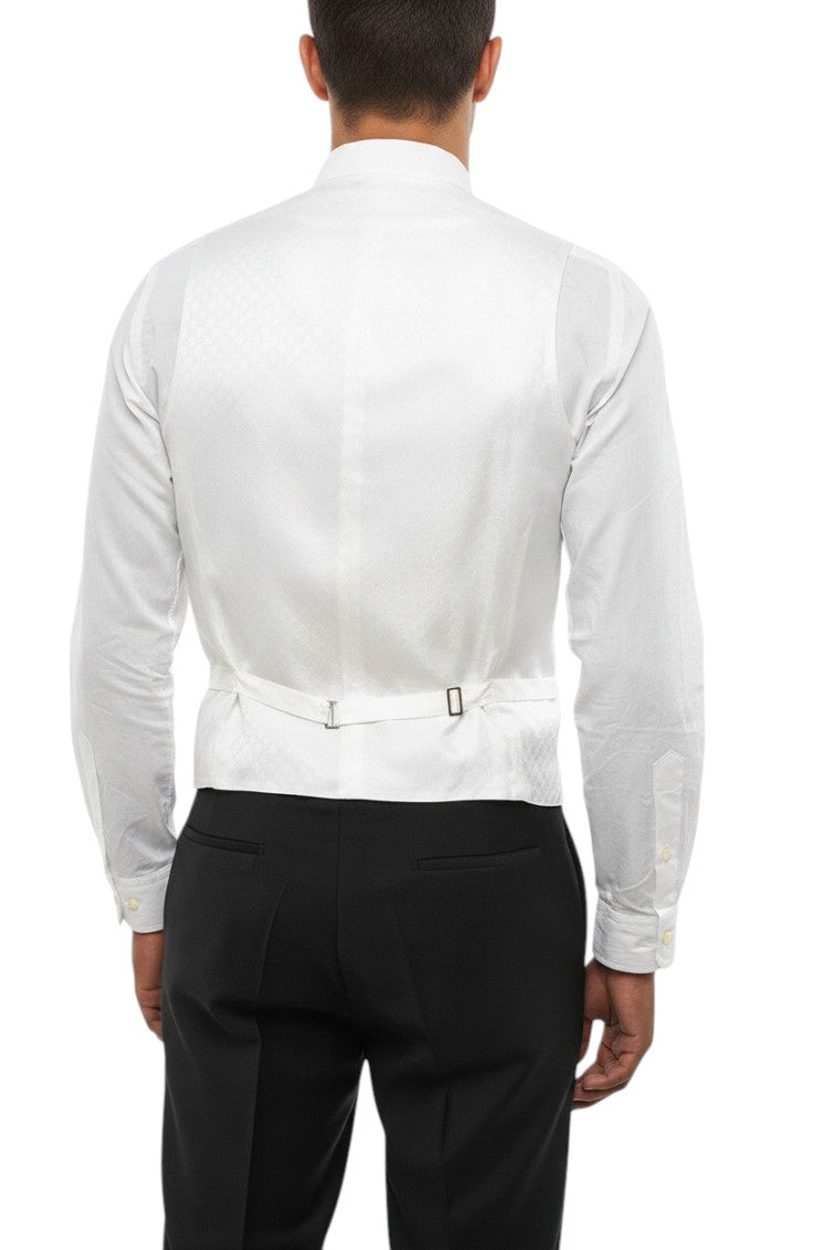 White Double Breasted Waistcoat 2