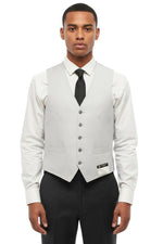 Light Grey Solid Waistcoat 1