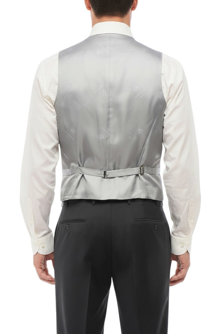 Light Grey Solid Waistcoat 2