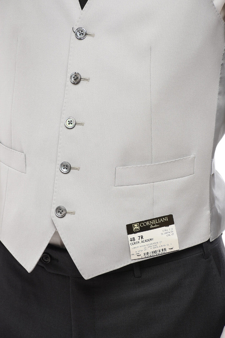 Light Grey Solid Waistcoat 3