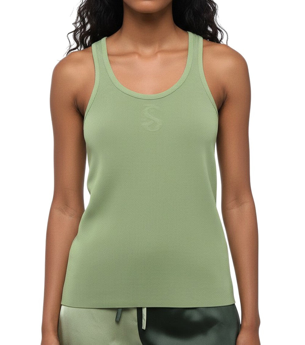 Green Textured Scoop Neck Top 1
