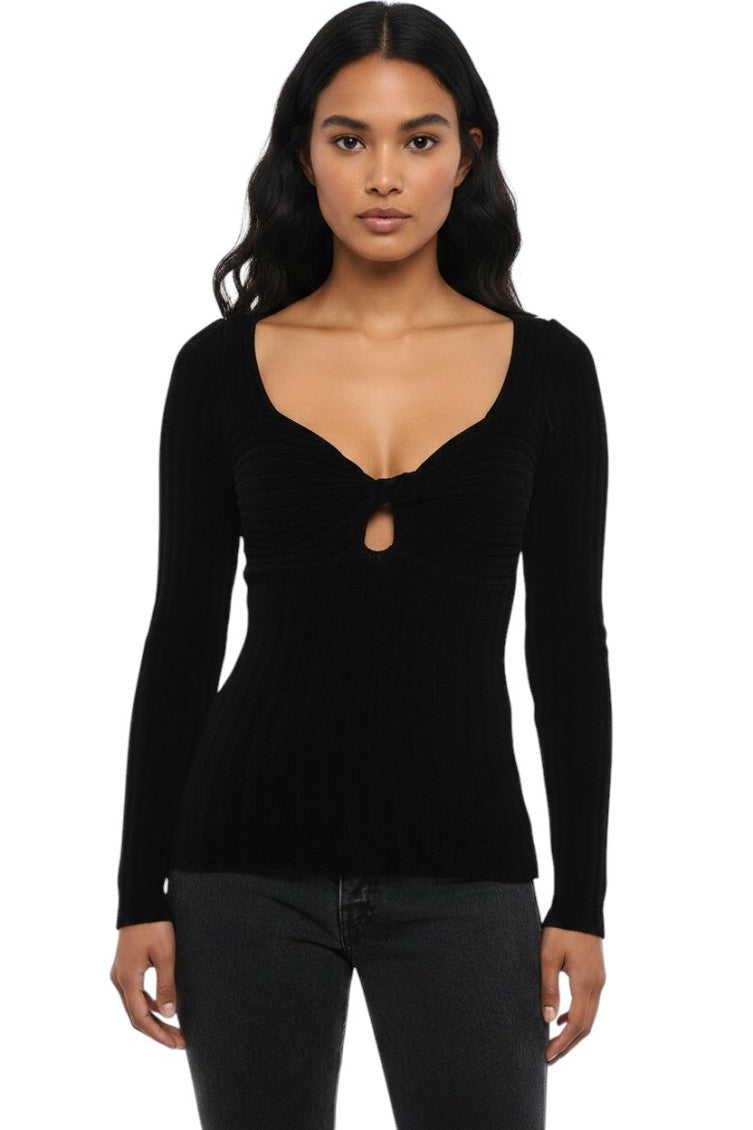 Black Sweet Heart Neck Top 1