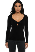 Black Sweet Heart Neck Top 1