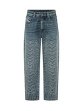 Blue Straight Mid Rise Jeans 1