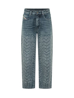Blue Straight Mid Rise Jeans 1
