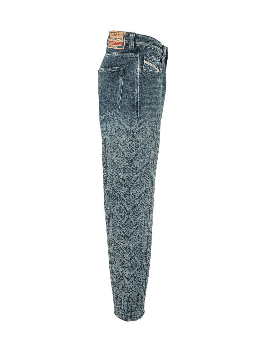 Blue Straight Mid Rise Jeans 3