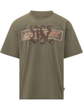 Olive Crew Neck Logo T-Shirt 1