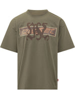 Olive Crew Neck Logo T-Shirt 1