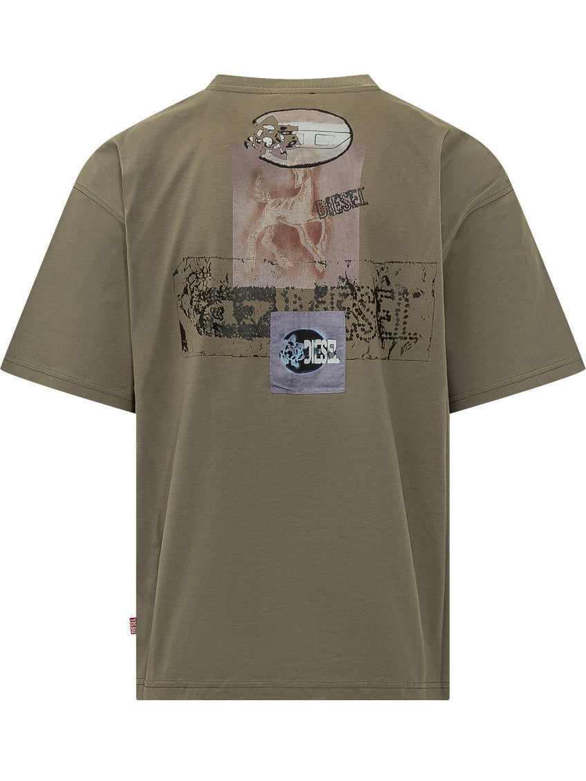 Olive Crew Neck Logo T-Shirt 2