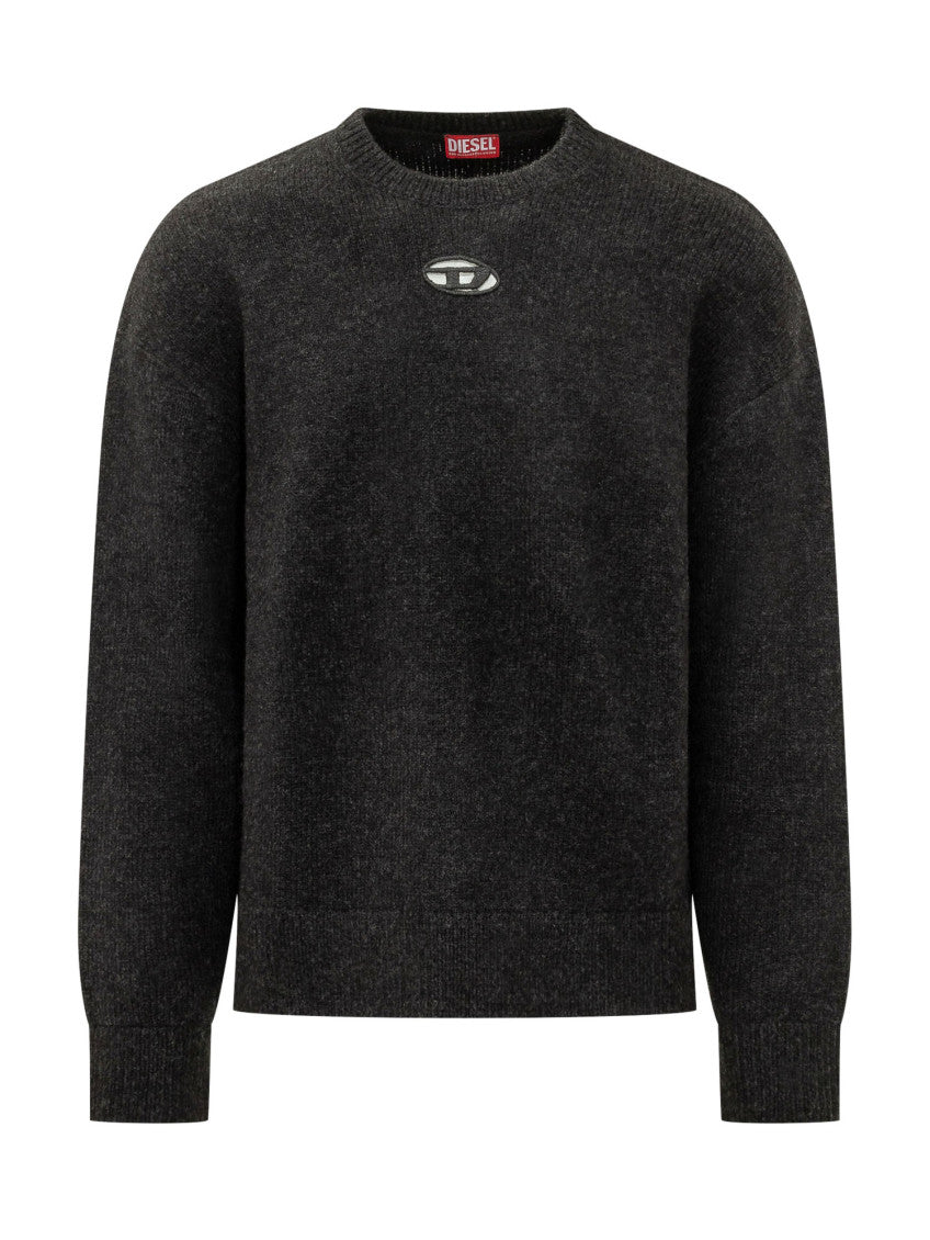 Black Crew Neck Logo Sweater 1