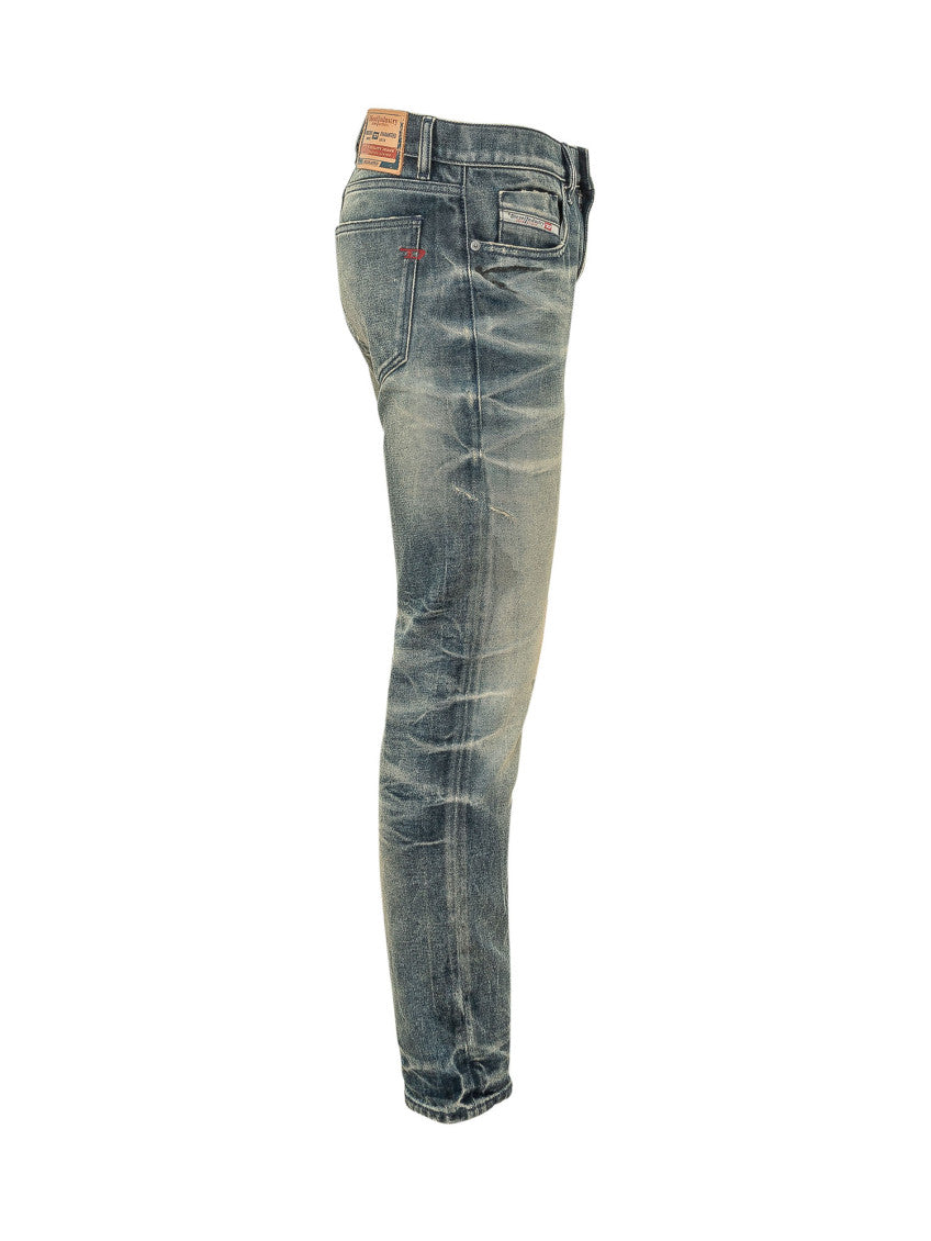 Blue Skinny Mid Rise Jeans 3