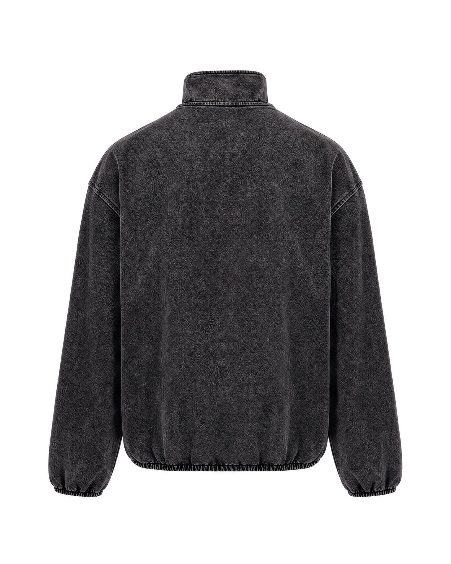 Grey Mock Collar Sweat Jacket 2