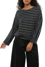 Black Stripes Round Neck Top 1