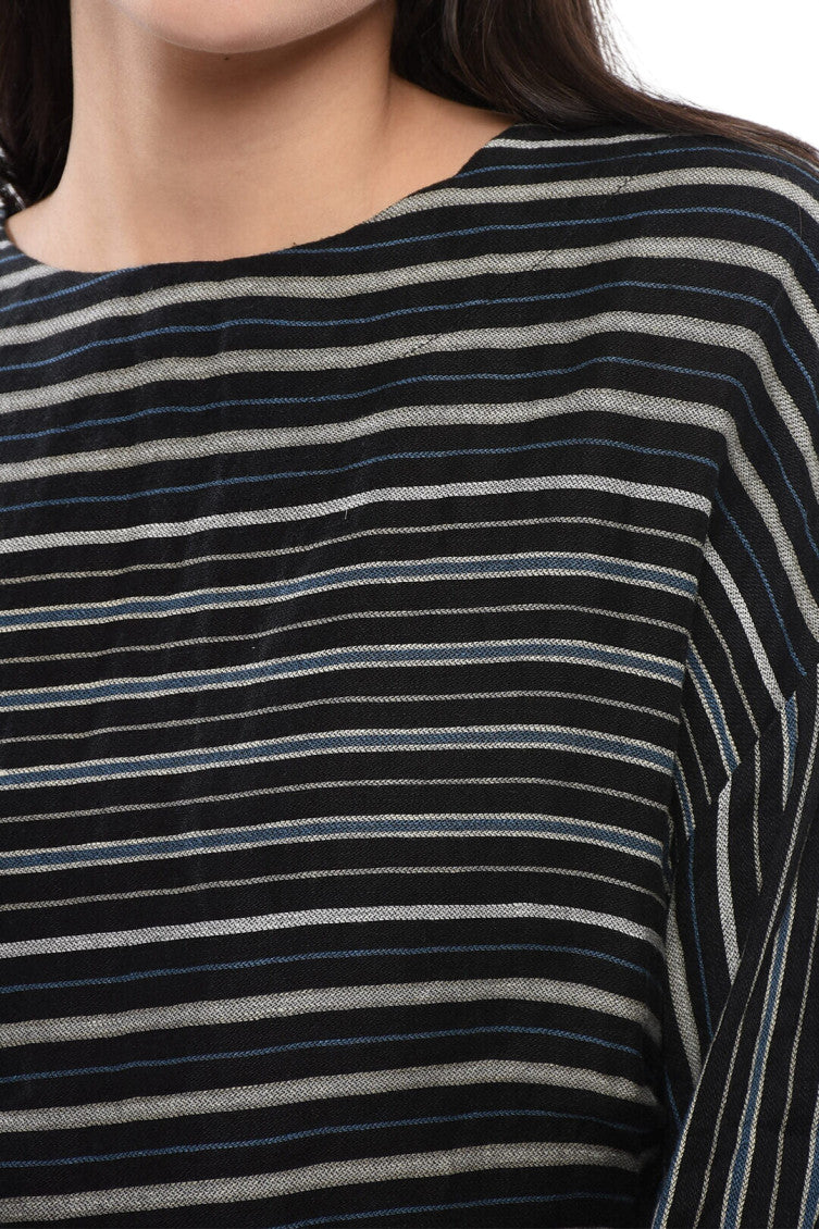 Black Stripes Round Neck Top 3