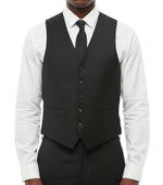 Black Button Front Waistcoat 1